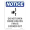 Signmission OSHA Notice, 5" Height, NOTICE Do Not Open Sign With Symbol, 5" X 3.5", Portrait OS-NS-D-35-V-15466 - alternate 1